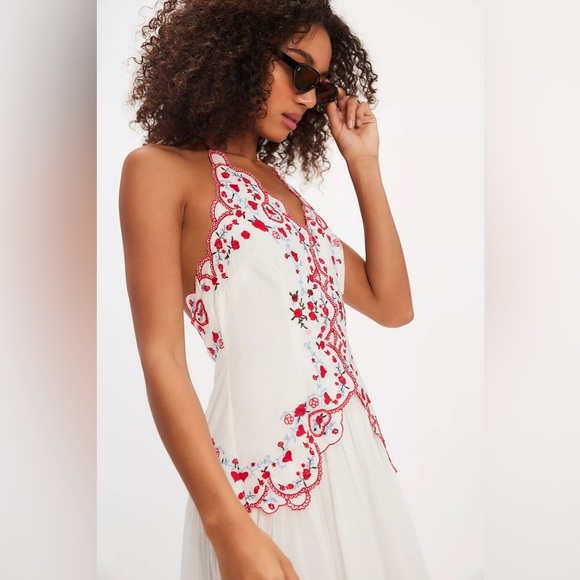 FREE PEOPLE NWT Valenciana White Midi Dress - Picture 6 of 15